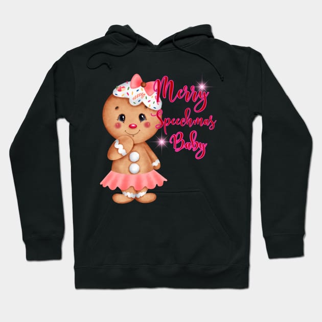 Merry Speechmas, speech therapy, speech language pathology Hoodie by Daisy Blue Designs